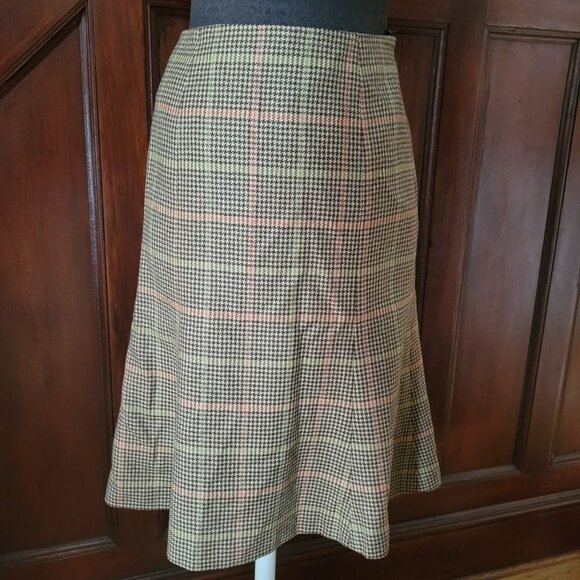 Talbots Petites Wool Blend Plaid Skirt Size 4 A-Line Made In Japan - Picture 1 of 6